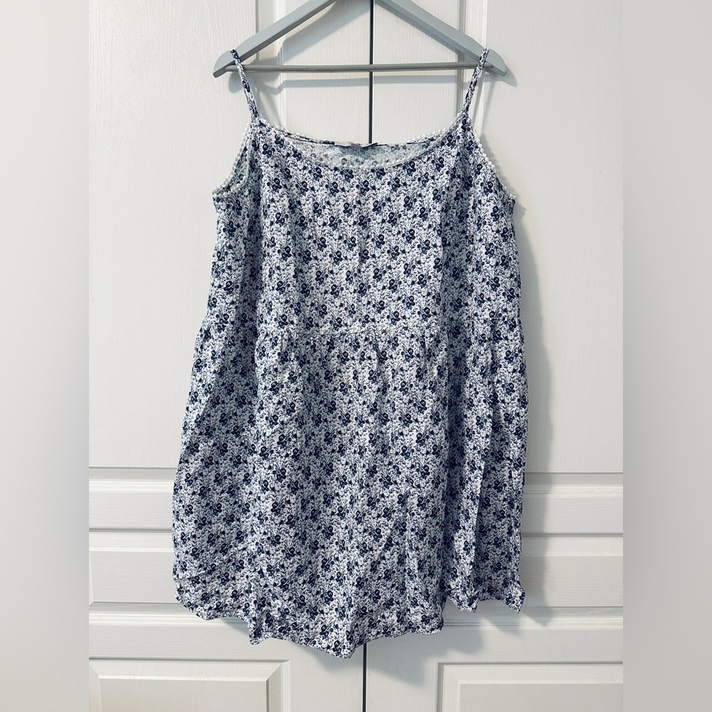 Loft White Floral Tank NWT 16